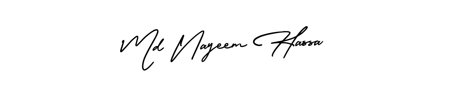 Use a signature maker to create a handwritten signature online. With this signature software, you can design (AmerikaSignatureDemo-Regular) your own signature for name Md Nayeem Hassa. Md Nayeem Hassa signature style 3 images and pictures png