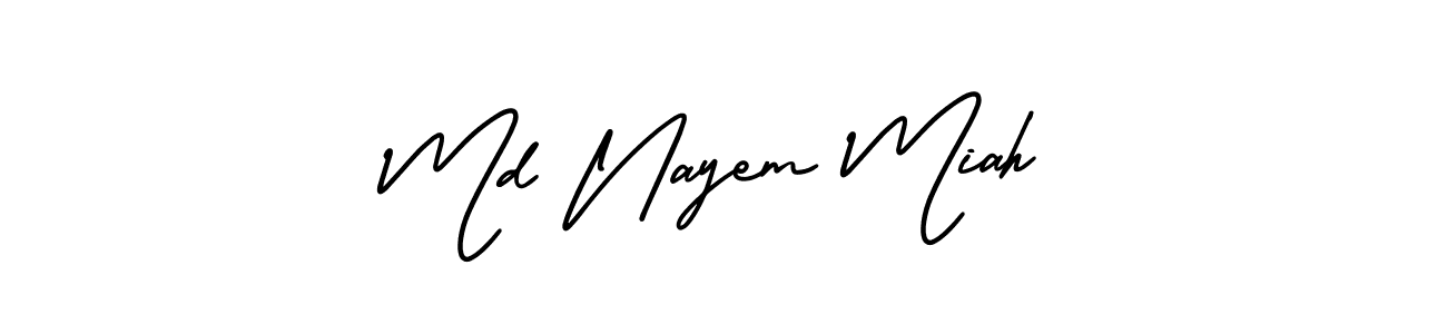 if you are searching for the best signature style for your name Md Nayem Miah. so please give up your signature search. here we have designed multiple signature styles  using AmerikaSignatureDemo-Regular. Md Nayem Miah signature style 3 images and pictures png