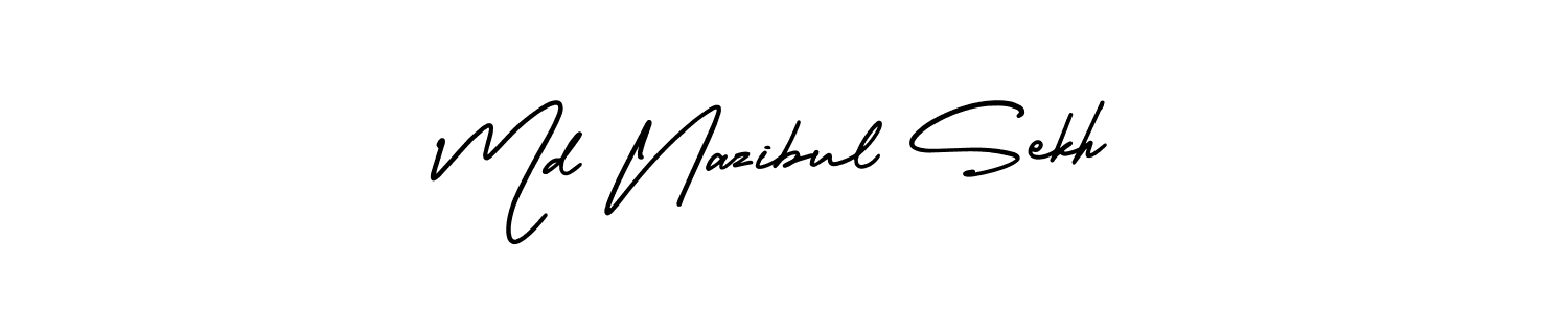 The best way (AmerikaSignatureDemo-Regular) to make a short signature is to pick only two or three words in your name. The name Md Nazibul Sekh include a total of six letters. For converting this name. Md Nazibul Sekh signature style 3 images and pictures png
