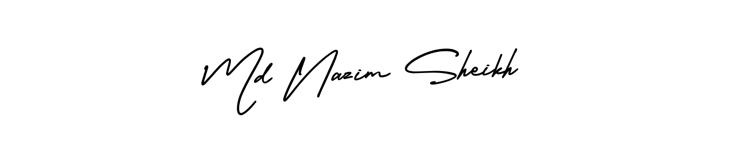 Create a beautiful signature design for name Md Nazim Sheikh. With this signature (AmerikaSignatureDemo-Regular) fonts, you can make a handwritten signature for free. Md Nazim Sheikh signature style 3 images and pictures png