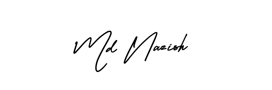 Md Nazish stylish signature style. Best Handwritten Sign (AmerikaSignatureDemo-Regular) for my name. Handwritten Signature Collection Ideas for my name Md Nazish. Md Nazish signature style 3 images and pictures png