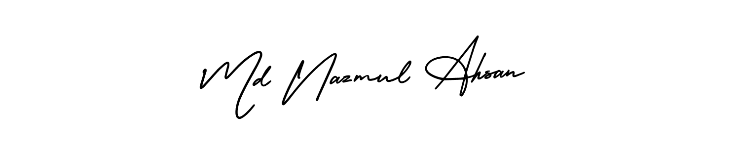 Make a beautiful signature design for name Md Nazmul Ahsan. With this signature (AmerikaSignatureDemo-Regular) style, you can create a handwritten signature for free. Md Nazmul Ahsan signature style 3 images and pictures png
