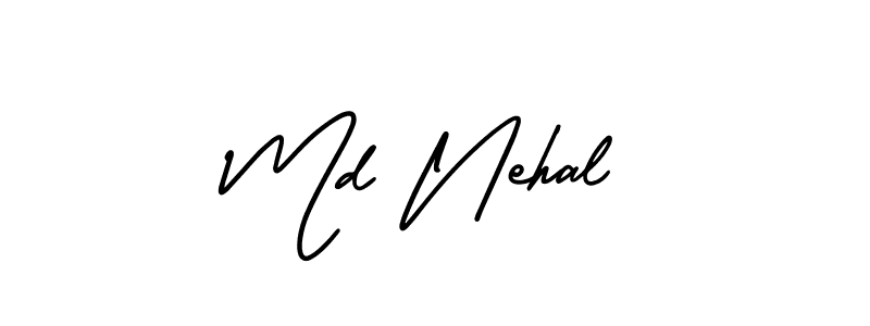 How to make Md Nehal name signature. Use AmerikaSignatureDemo-Regular style for creating short signs online. This is the latest handwritten sign. Md Nehal signature style 3 images and pictures png