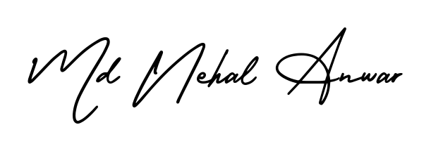 Designed for modern professionals: Md Nehal Anwar name signature crafted with AmerikaSignatureDemo-Regular script. Ready for digital PDF workflows. Md Nehal Anwar signature style 3 images and pictures png