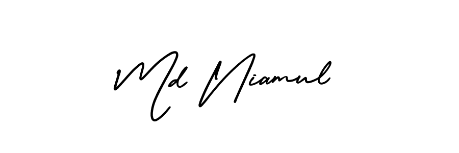 Make a beautiful signature design for name Md Niamul. With this signature (AmerikaSignatureDemo-Regular) style, you can create a handwritten signature for free. Md Niamul signature style 3 images and pictures png