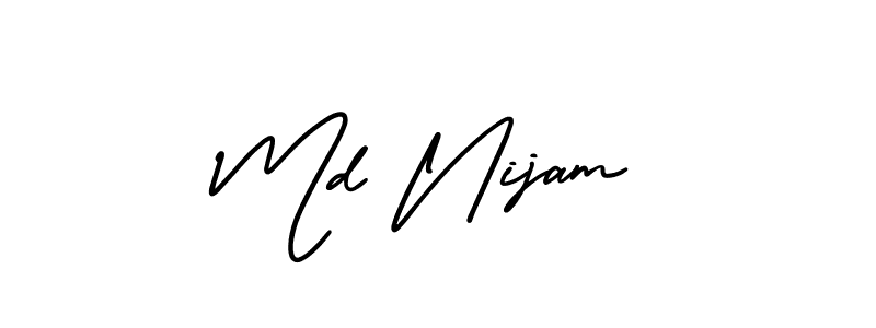 This is the best signature style for the Md Nijam name. Also you like these signature font (AmerikaSignatureDemo-Regular). Mix name signature. Md Nijam signature style 3 images and pictures png
