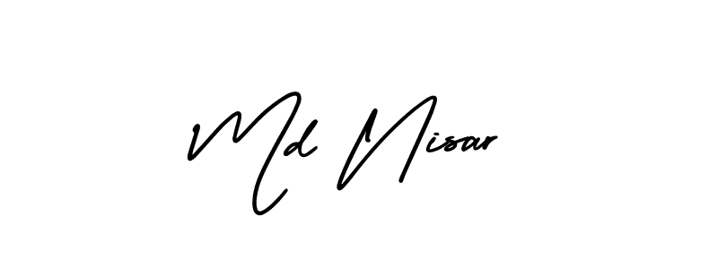 This is the best signature style for the Md Nisar name. Also you like these signature font (AmerikaSignatureDemo-Regular). Mix name signature. Md Nisar signature style 3 images and pictures png