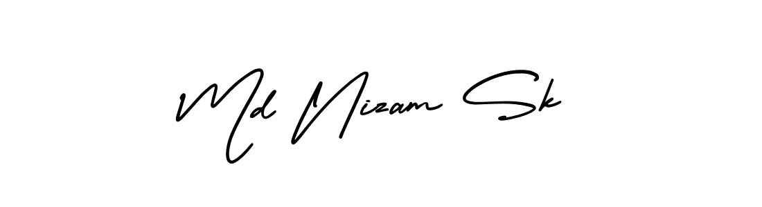 How to make Md Nizam Sk name signature. Use AmerikaSignatureDemo-Regular style for creating short signs online. This is the latest handwritten sign. Md Nizam Sk signature style 3 images and pictures png