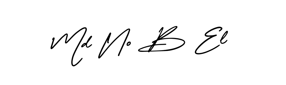 How to make Md No B El signature? AmerikaSignatureDemo-Regular is a professional autograph style. Create handwritten signature for Md No B El name. Md No B El signature style 3 images and pictures png