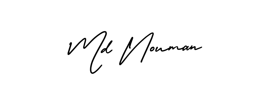 The best way (AmerikaSignatureDemo-Regular) to make a short signature is to pick only two or three words in your name. The name Md Nouman include a total of six letters. For converting this name. Md Nouman signature style 3 images and pictures png