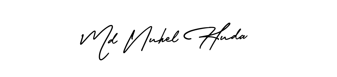 Make a beautiful signature design for name Md Nuhel Huda. With this signature (AmerikaSignatureDemo-Regular) style, you can create a handwritten signature for free. Md Nuhel Huda signature style 3 images and pictures png