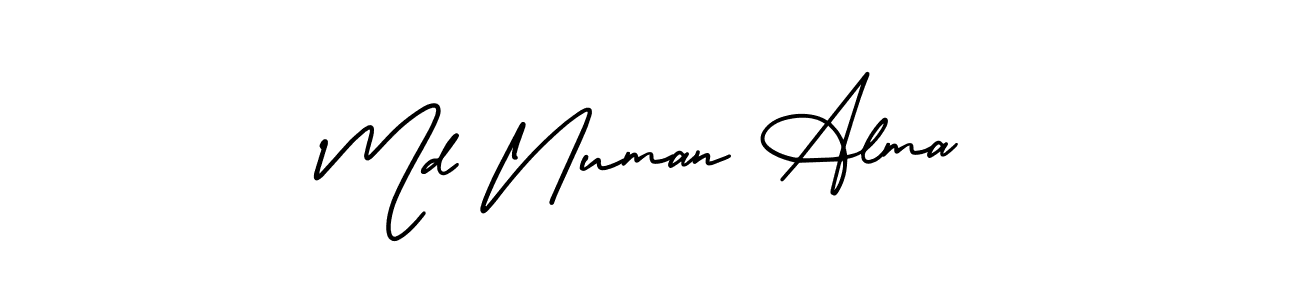 if you are searching for the best signature style for your name Md Numan Alma. so please give up your signature search. here we have designed multiple signature styles  using AmerikaSignatureDemo-Regular. Md Numan Alma signature style 3 images and pictures png