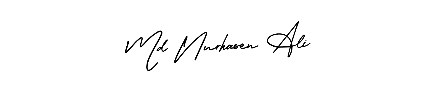 How to Draw Md Nurhasen Ali signature style? AmerikaSignatureDemo-Regular is a latest design signature styles for name Md Nurhasen Ali. Md Nurhasen Ali signature style 3 images and pictures png