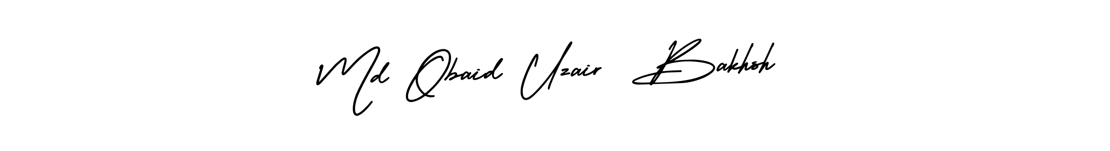 The best way (AmerikaSignatureDemo-Regular) to make a short signature is to pick only two or three words in your name. The name Md Obaid Uzair  Bakhsh include a total of six letters. For converting this name. Md Obaid Uzair  Bakhsh signature style 3 images and pictures png