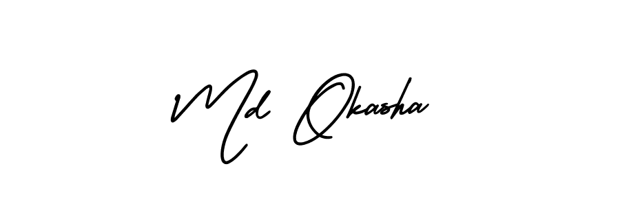 Create a beautiful signature design for name Md Okasha. With this signature (AmerikaSignatureDemo-Regular) fonts, you can make a handwritten signature for free. Md Okasha signature style 3 images and pictures png