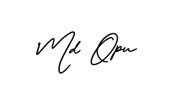 How to make Md Opu signature? AmerikaSignatureDemo-Regular is a professional autograph style. Create handwritten signature for Md Opu name. Md Opu signature style 3 images and pictures png