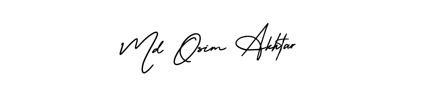 This is the best signature style for the Md Osim Akhtar name. Also you like these signature font (AmerikaSignatureDemo-Regular). Mix name signature. Md Osim Akhtar signature style 3 images and pictures png