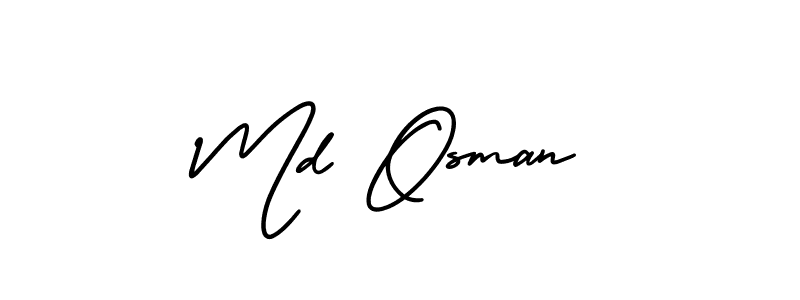 The best way (AmerikaSignatureDemo-Regular) to make a short signature is to pick only two or three words in your name. The name Md Osman include a total of six letters. For converting this name. Md Osman signature style 3 images and pictures png