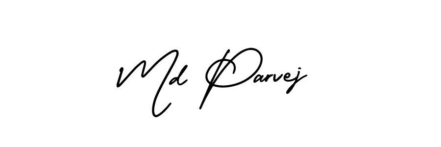 Similarly AmerikaSignatureDemo-Regular is the best handwritten signature design. Signature creator online .You can use it as an online autograph creator for name Md Parvej. Md Parvej signature style 3 images and pictures png