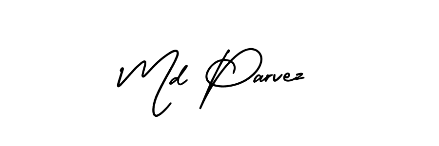 How to make Md Parvez name signature. Use AmerikaSignatureDemo-Regular style for creating short signs online. This is the latest handwritten sign. Md Parvez signature style 3 images and pictures png