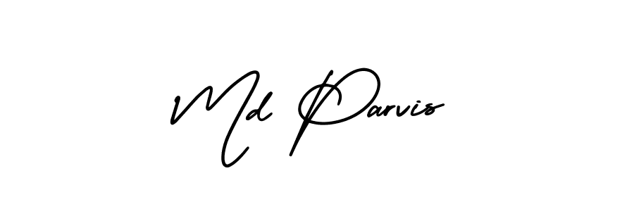 Create a beautiful signature design for name Md Parvis. With this signature (AmerikaSignatureDemo-Regular) fonts, you can make a handwritten signature for free. Md Parvis signature style 3 images and pictures png