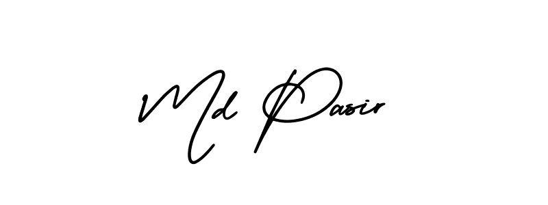 Make a beautiful signature design for name Md Pasir. With this signature (AmerikaSignatureDemo-Regular) style, you can create a handwritten signature for free. Md Pasir signature style 3 images and pictures png