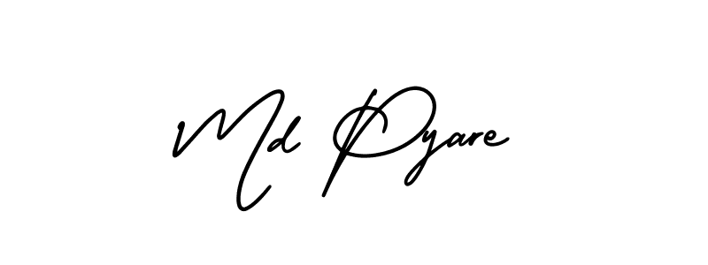 Create a beautiful signature design for name Md Pyare. With this signature (AmerikaSignatureDemo-Regular) fonts, you can make a handwritten signature for free. Md Pyare signature style 3 images and pictures png