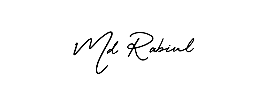 Make a beautiful signature design for name Md Rabiul. With this signature (AmerikaSignatureDemo-Regular) style, you can create a handwritten signature for free. Md Rabiul signature style 3 images and pictures png