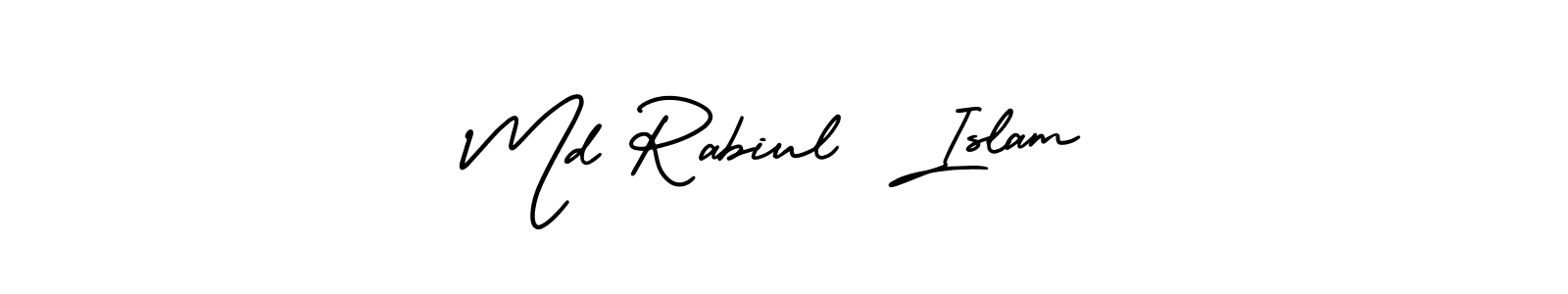 Similarly AmerikaSignatureDemo-Regular is the best handwritten signature design. Signature creator online .You can use it as an online autograph creator for name Md Rabiul  Islam. Md Rabiul  Islam signature style 3 images and pictures png