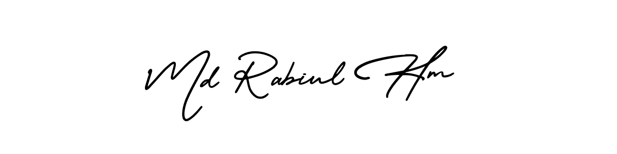 Md Rabiul Hm stylish signature style. Best Handwritten Sign (AmerikaSignatureDemo-Regular) for my name. Handwritten Signature Collection Ideas for my name Md Rabiul Hm. Md Rabiul Hm signature style 3 images and pictures png