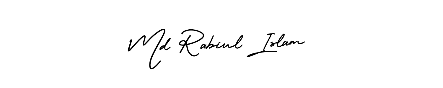 Make a beautiful signature design for name Md Rabiul Islam. With this signature (AmerikaSignatureDemo-Regular) style, you can create a handwritten signature for free. Md Rabiul Islam signature style 3 images and pictures png