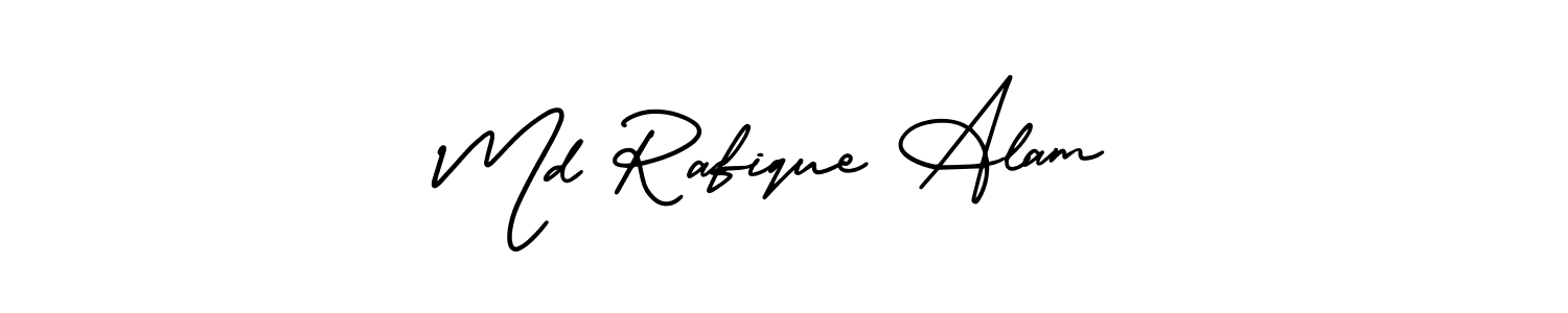 This is the best signature style for the Md Rafique Alam name. Also you like these signature font (AmerikaSignatureDemo-Regular). Mix name signature. Md Rafique Alam signature style 3 images and pictures png