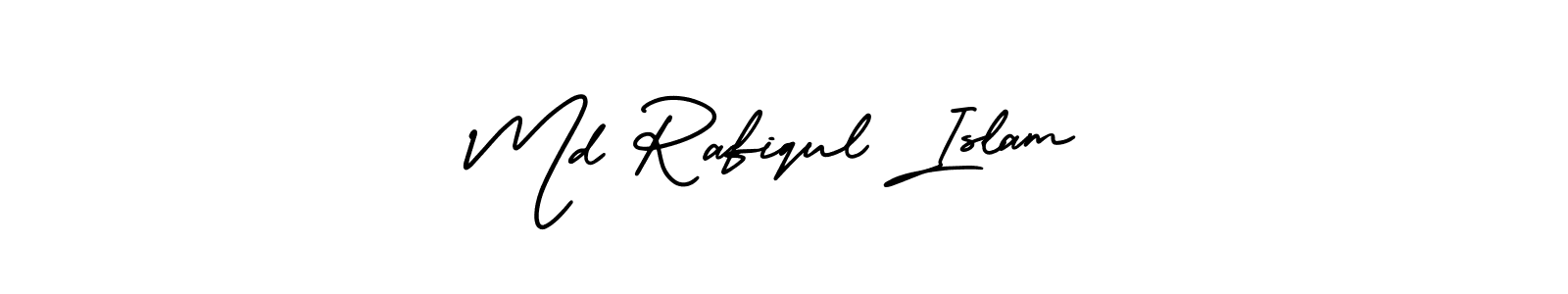 This is the best signature style for the Md Rafiqul Islam name. Also you like these signature font (AmerikaSignatureDemo-Regular). Mix name signature. Md Rafiqul Islam signature style 3 images and pictures png