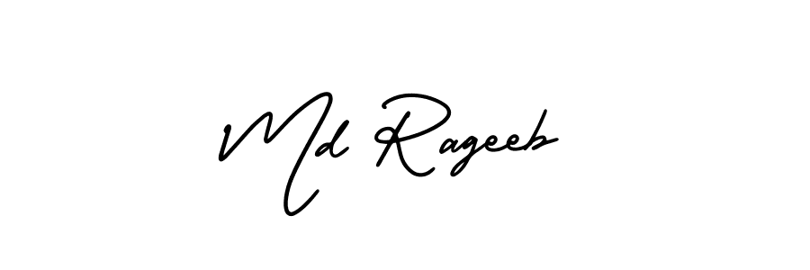 How to make Md Rageeb name signature. Use AmerikaSignatureDemo-Regular style for creating short signs online. This is the latest handwritten sign. Md Rageeb signature style 3 images and pictures png