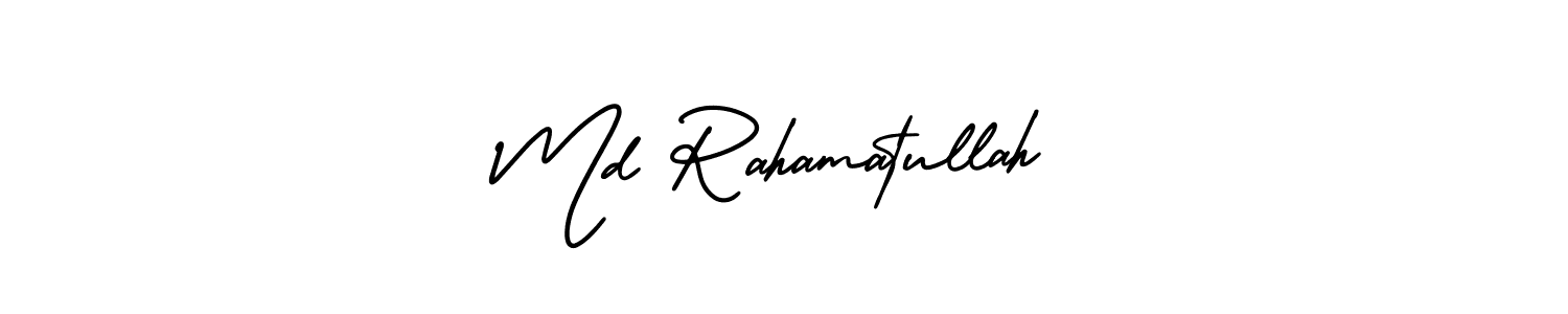 How to make Md Rahamatullah name signature. Use AmerikaSignatureDemo-Regular style for creating short signs online. This is the latest handwritten sign. Md Rahamatullah signature style 3 images and pictures png