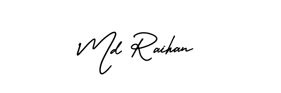 Use a signature maker to create a handwritten signature online. With this signature software, you can design (AmerikaSignatureDemo-Regular) your own signature for name Md Raihan. Md Raihan signature style 3 images and pictures png