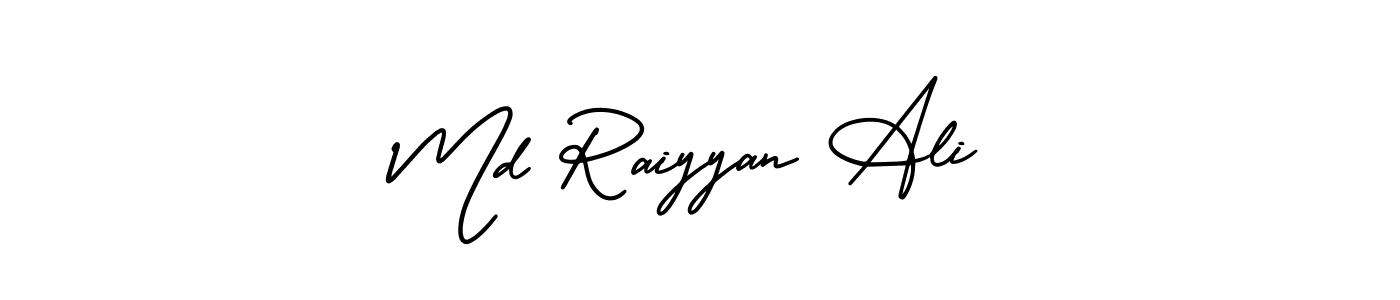 This is the best signature style for the Md Raiyyan Ali name. Also you like these signature font (AmerikaSignatureDemo-Regular). Mix name signature. Md Raiyyan Ali signature style 3 images and pictures png