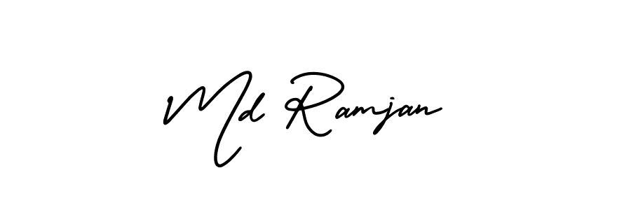 You should practise on your own different ways (AmerikaSignatureDemo-Regular) to write your name (Md Ramjan) in signature. don't let someone else do it for you. Md Ramjan signature style 3 images and pictures png