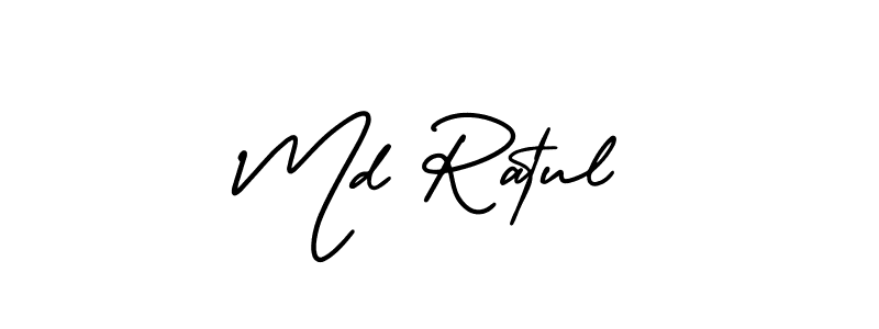 This is the best signature style for the Md Ratul name. Also you like these signature font (AmerikaSignatureDemo-Regular). Mix name signature. Md Ratul signature style 3 images and pictures png