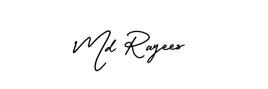 The best way (AmerikaSignatureDemo-Regular) to make a short signature is to pick only two or three words in your name. The name Md Rayees include a total of six letters. For converting this name. Md Rayees signature style 3 images and pictures png