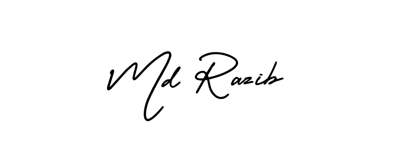 The best way (AmerikaSignatureDemo-Regular) to make a short signature is to pick only two or three words in your name. The name Md Razib include a total of six letters. For converting this name. Md Razib signature style 3 images and pictures png