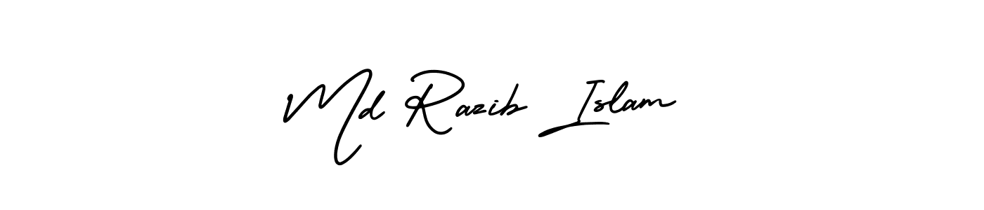 How to make Md Razib Islam name signature. Use AmerikaSignatureDemo-Regular style for creating short signs online. This is the latest handwritten sign. Md Razib Islam signature style 3 images and pictures png