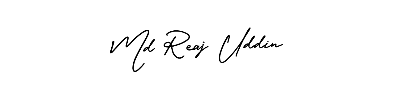 The best way (AmerikaSignatureDemo-Regular) to make a short signature is to pick only two or three words in your name. The name Md Reaj Uddin include a total of six letters. For converting this name. Md Reaj Uddin signature style 3 images and pictures png