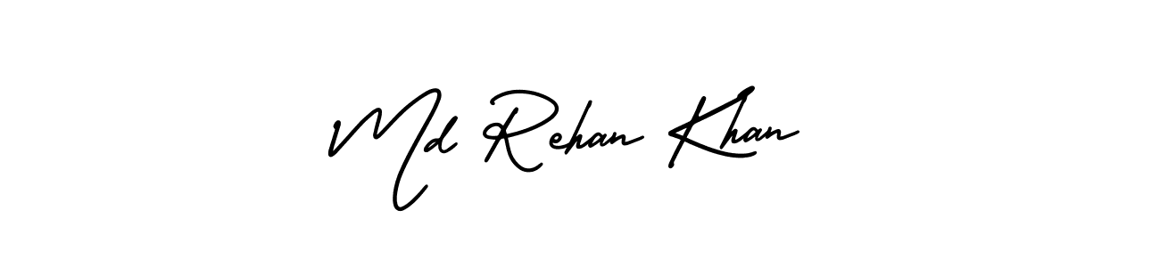 You should practise on your own different ways (AmerikaSignatureDemo-Regular) to write your name (Md Rehan Khan) in signature. don't let someone else do it for you. Md Rehan Khan signature style 3 images and pictures png