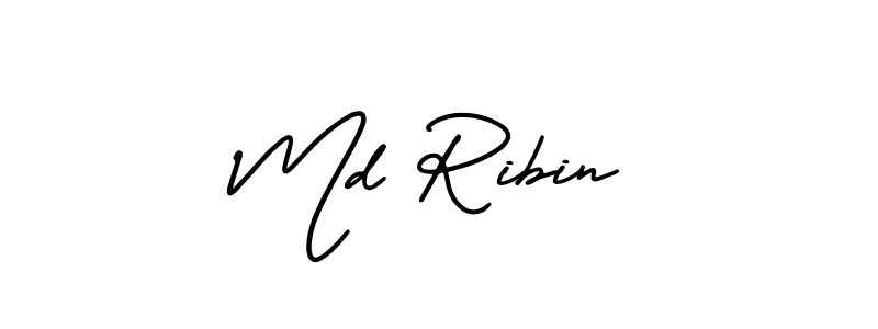 Create a beautiful signature design for name Md Ribin. With this signature (AmerikaSignatureDemo-Regular) fonts, you can make a handwritten signature for free. Md Ribin signature style 3 images and pictures png