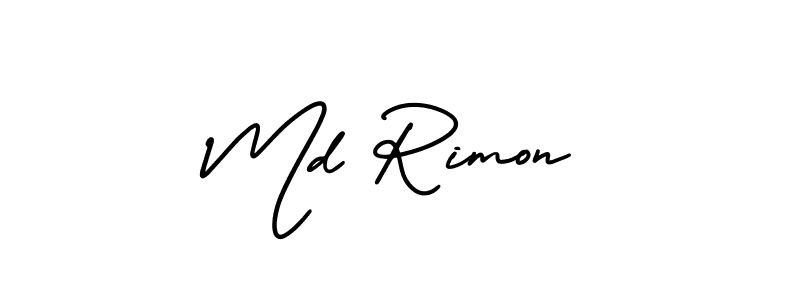 It looks lik you need a new signature style for name Md Rimon. Design unique handwritten (AmerikaSignatureDemo-Regular) signature with our free signature maker in just a few clicks. Md Rimon signature style 3 images and pictures png