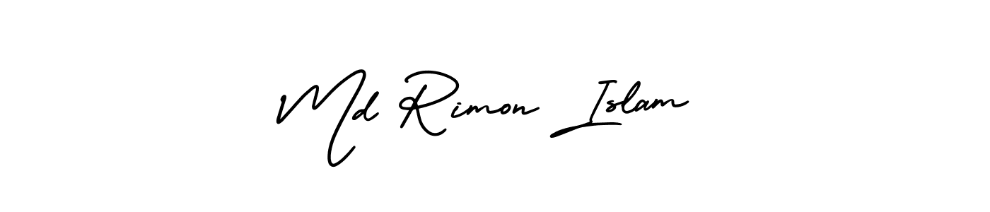 How to make Md Rimon Islam signature? AmerikaSignatureDemo-Regular is a professional autograph style. Create handwritten signature for Md Rimon Islam name. Md Rimon Islam signature style 3 images and pictures png