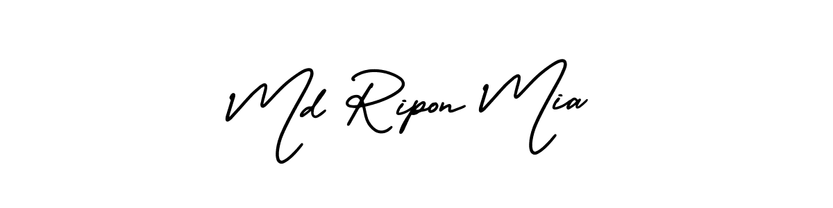Also we have Md Ripon Mia name is the best signature style. Create professional handwritten signature collection using AmerikaSignatureDemo-Regular autograph style. Md Ripon Mia signature style 3 images and pictures png