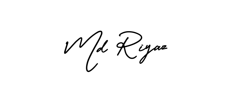 How to make Md Riyaz name signature. Use AmerikaSignatureDemo-Regular style for creating short signs online. This is the latest handwritten sign. Md Riyaz signature style 3 images and pictures png