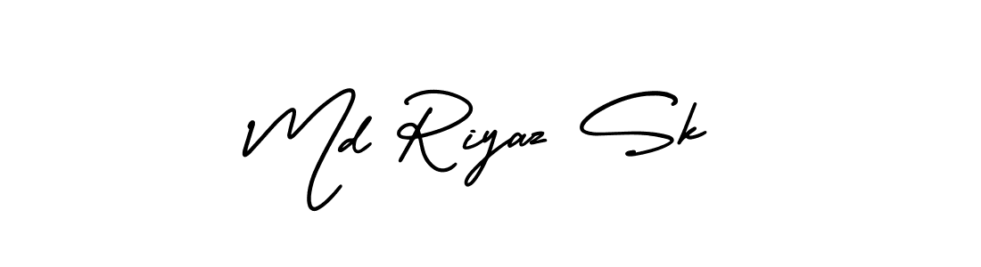 This is the best signature style for the Md Riyaz Sk name. Also you like these signature font (AmerikaSignatureDemo-Regular). Mix name signature. Md Riyaz Sk signature style 3 images and pictures png